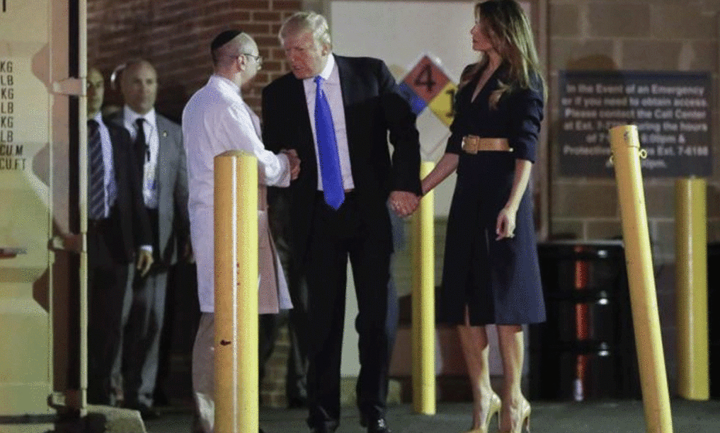 ترامب وميلانيا يزوران النائب سكاليس في المستشفى