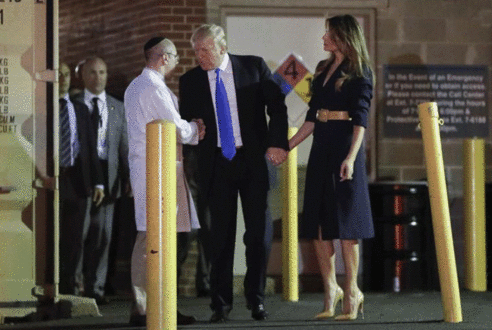ترامب وميلانيا يزوران النائب سكاليس في المستشفى