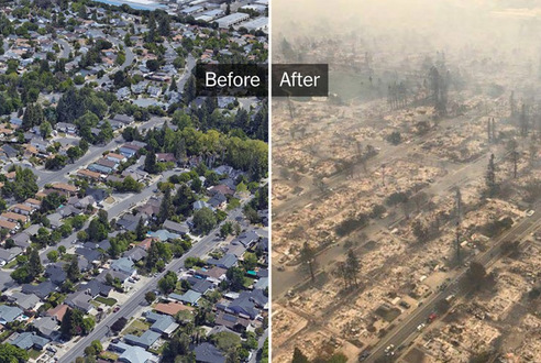 اكثر من مليار دولار خسائر حريق كاليفورنيا