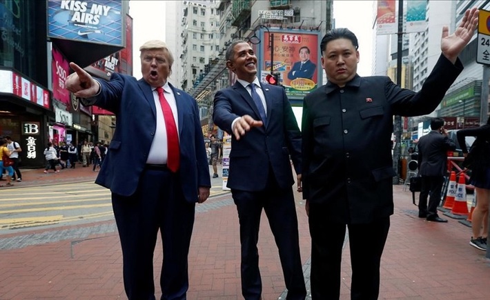 أوباما وترامب وكيم جونغ أون يتجولون في شوارع هونغ كونغ