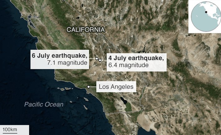 زلزال ثاني بقوة 7.1 خلال أقل من 24 ساعة في كاليفورنيا